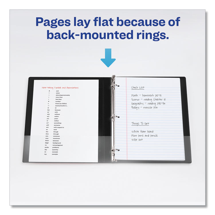 Framed View Heavy-Duty Binders, 3 Rings, 0.5" Capacity, 11 X 8.5, Black