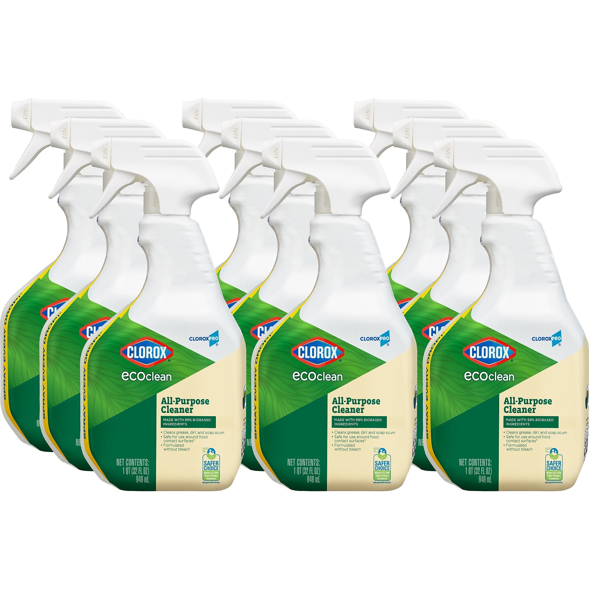 CloroxPro EcoClean All-Purpose Cleaner Spray Bottle, 32 fl. oz., 9/Carton (60276)