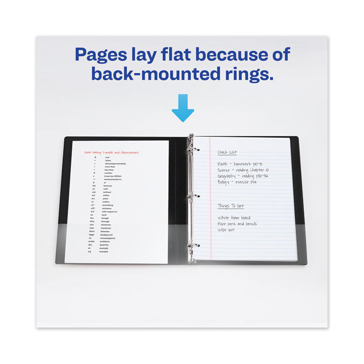 Framed View Heavy-Duty Binders, 3 Rings, 0.5" Capacity, 11 X 8.5, Navy Blue
