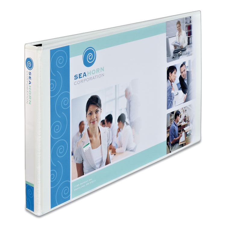 Heavy-Duty View Binders, 3 Rings, 3" Capacity, 11 X 17, White