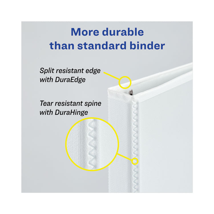 Heavy-Duty View Binders, 3 Rings, 1" Capacity, 11 X 17, White