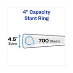 Touchguard Protection Heavy-Duty View Binders With Slant Rings, 3 Rings, 4" Capacity, 11 X 8.5, White