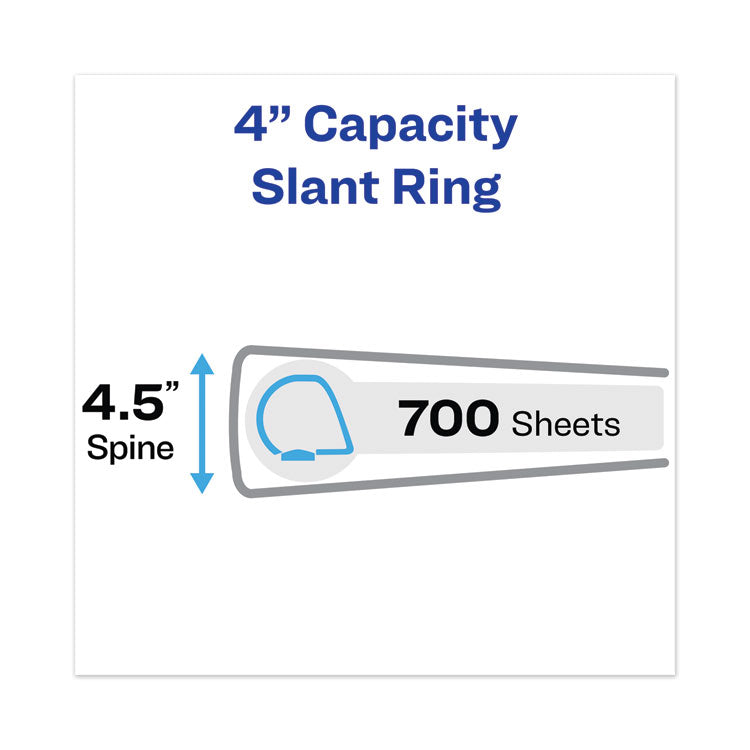 Touchguard Protection Heavy-Duty View Binders With Slant Rings, 3 Rings, 4" Capacity, 11 X 8.5, White