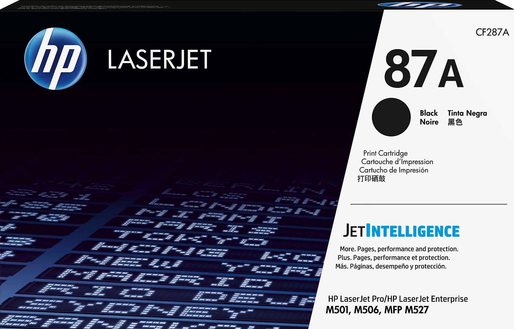HP 87A Black Standard Yield Toner Cartridge, Prints Up to 8,550 Pages (CF287A)