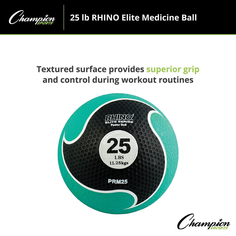 Champion Sports 25 lbs. Rhino Elite Medicine Ball, Green (CHMP703)