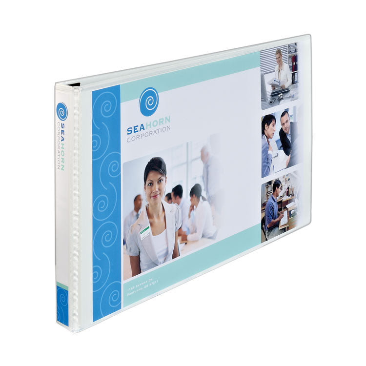 Heavy-Duty View Binders, 3 Rings, 1" Capacity, 11 X 17, White