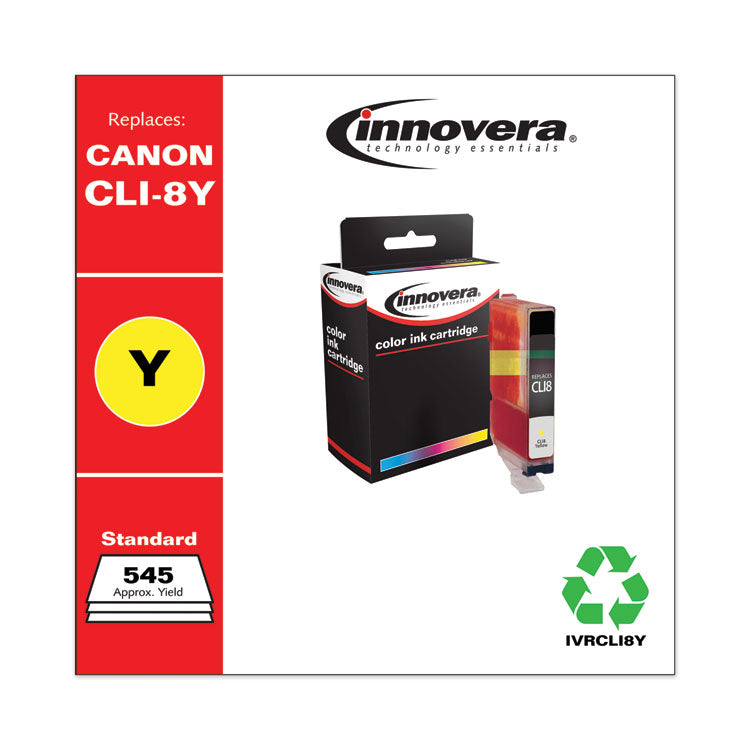 Remanufactured Yellow Ink, Replacement for CLI8Y (06232B002), 545 Page-Yield