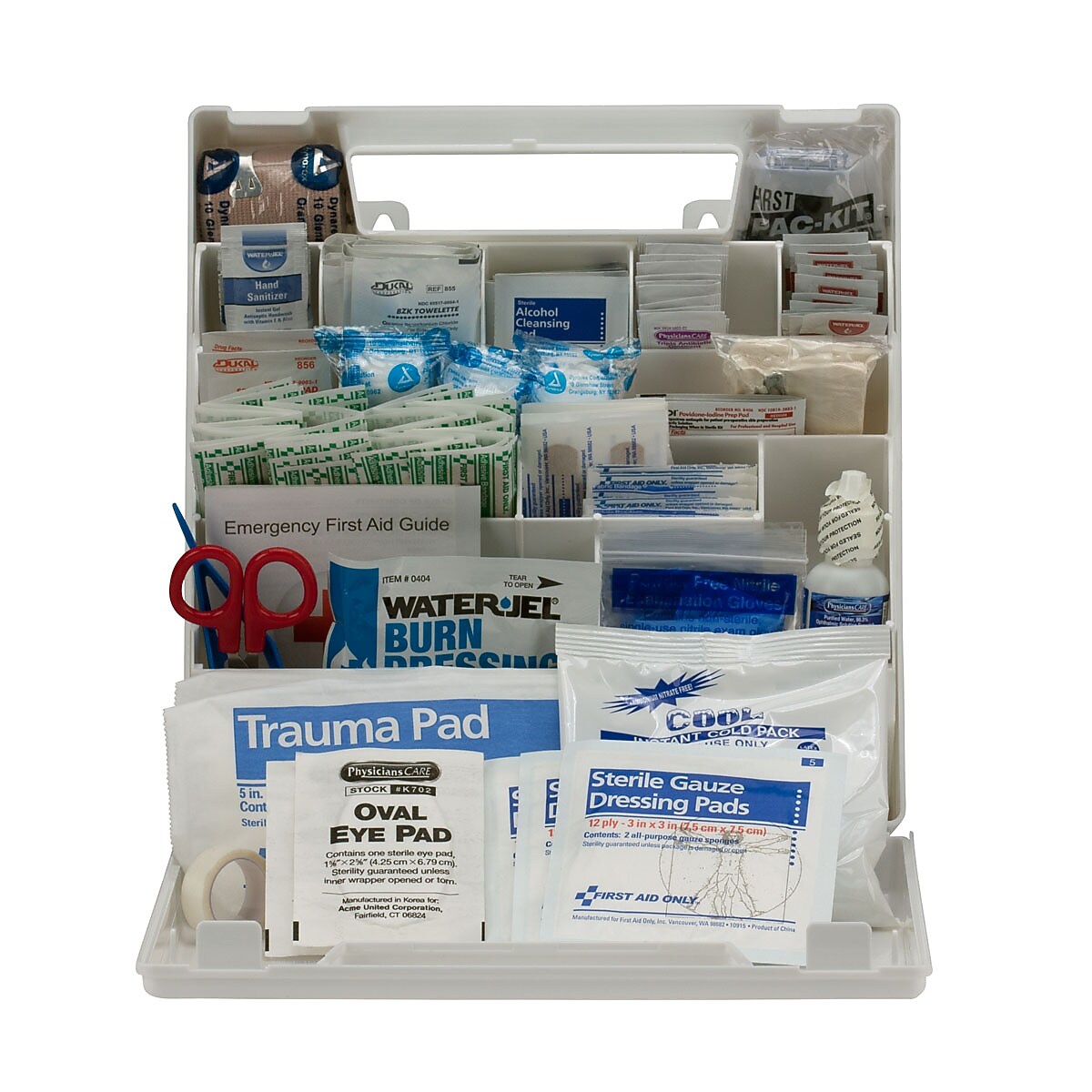 First Aid Only Plastic First Aid Kit, ANSI 2015 Class A+, 50 People, 183 Pieces (90639)