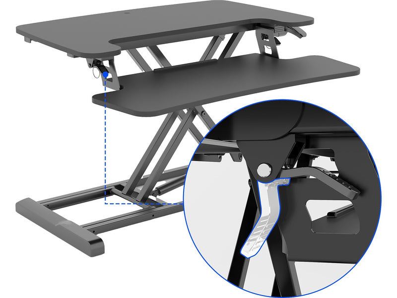 FlexiSpot M7 Series 28"W Manual Rectangular Adjustable Standing Desk Converter, Black (M7-E-28B)