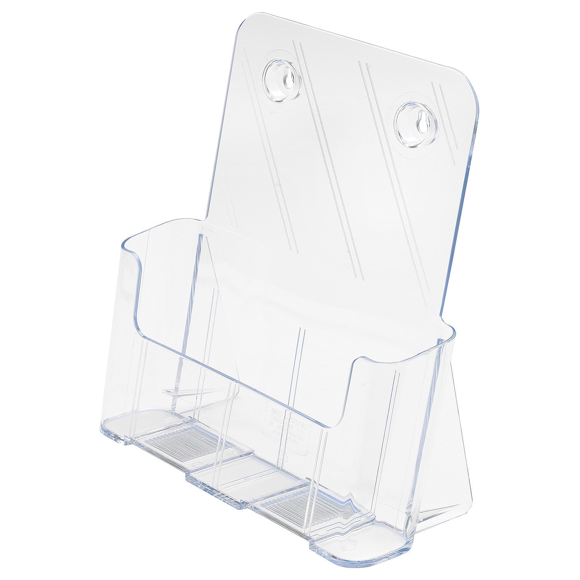 Deflecto Magazine Holder, 8.27" x 11.69", Vertical, Desktop/Wall, Clear Plastic (DEF77001)