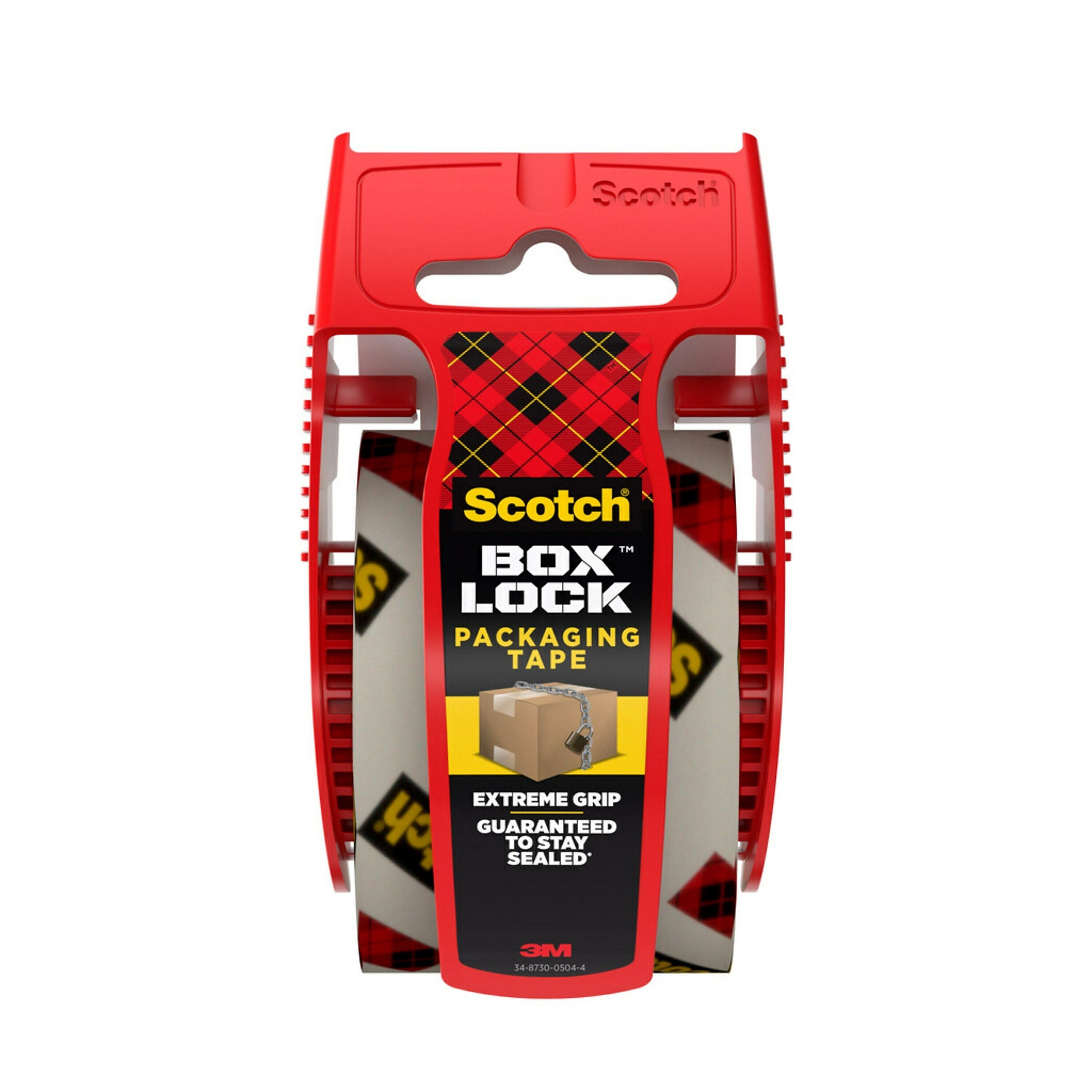 Scotch Box Lock Heavy Duty Packing Tape with Dispenser, 1.88" x 22.2 yds., Clear (195)