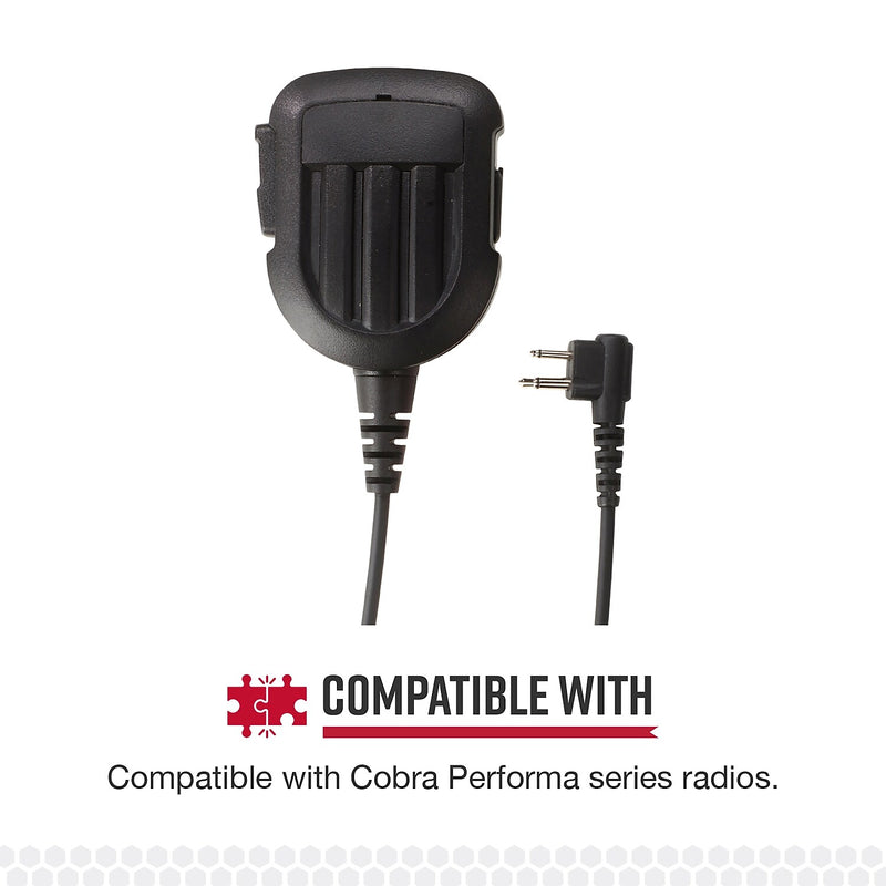 Cobra Remote Speaker Microphone for Cobra® Performa 400/450 2-Way Handheld Business Radios, Black (0010096-1)