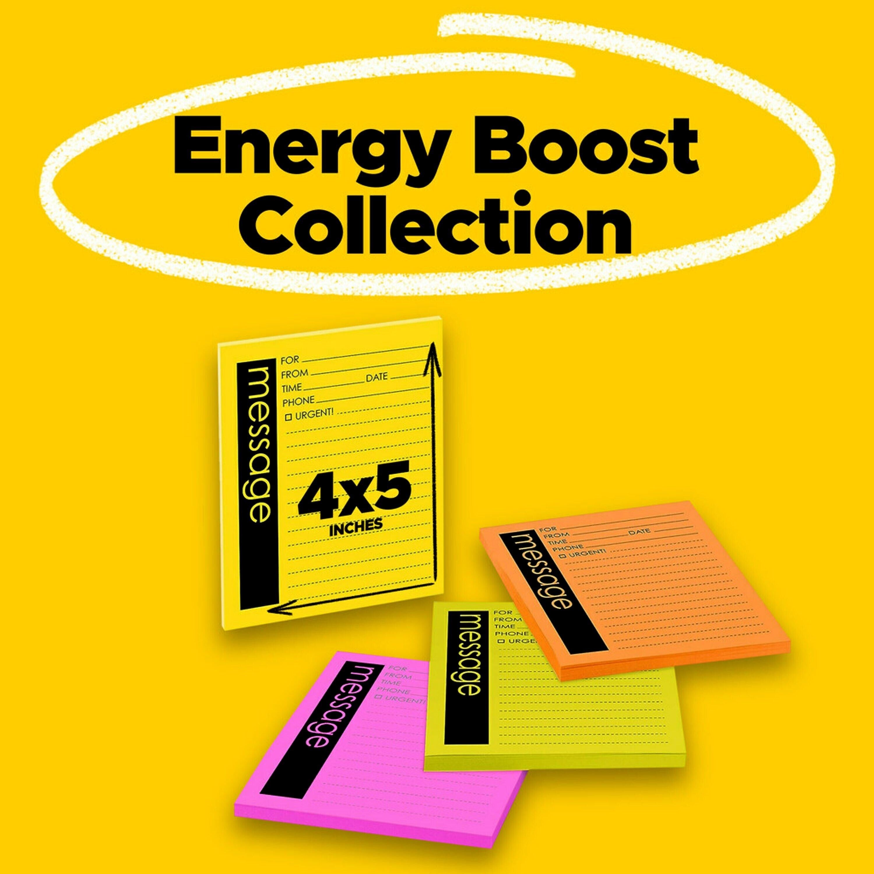 Post-it Super Sticky Telephone Message Pad, 4" x 5", Multicolor, 50 Sheets/Pad, 4 Pads/Pack (7679-4)