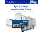 Brother TN830XL Black High Yield Toner Cartridge, Print Up to 3,000 Pages