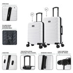 InUSA Trend 2-Piece Hardside Spinner Luggage Set, TSA Checkpoint Friendly, White (IUTRE0SM-WHI)