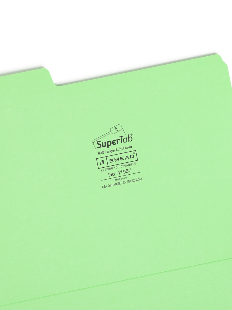 Smead SuperTab File Folders, 1-Tab, Letter Size, Assorted, 24/Pack (11957)