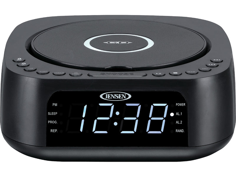 Jensen Stereo Digital Dual Alarm Clock Radio, Black (JCR-375)