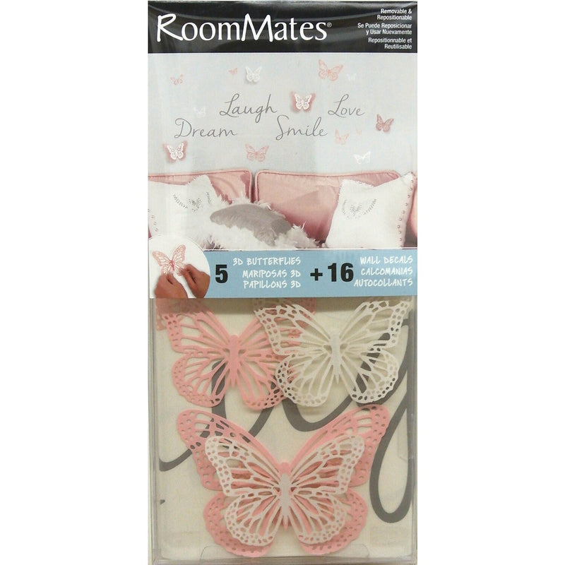York Wallcoverings Butterfly Dream W/ 3D Cutout Butterflies Wall Decals (RMK3173SCS)