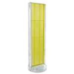Azar Displays 60” x 16” Two-Sided Pegboard Floor Display w/ C-Channel Sides on Revolving Round Studio Base, Yellow (700788-YEL)