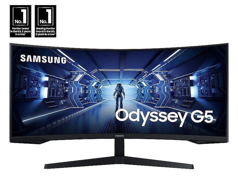 Samsung Odyssey G5 34" Curved WQHD 165Hz LED Gaming Monitor, HDR10, Black (LC34G55TWWNXZA)