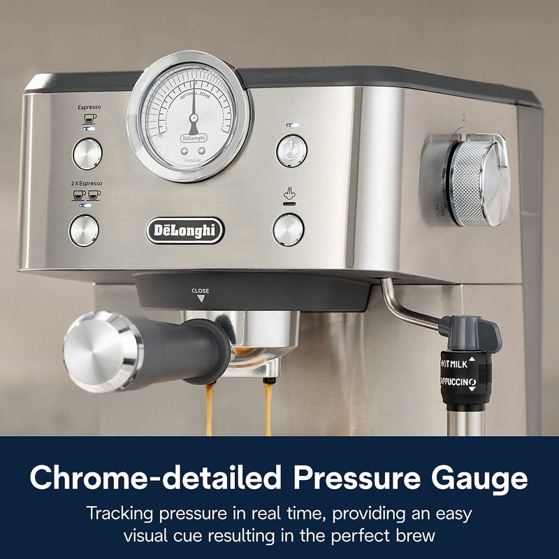 DeLonghi Linea Classic 2-Cups Automatic Espresso Machine, Stainless Steel (EM450M)