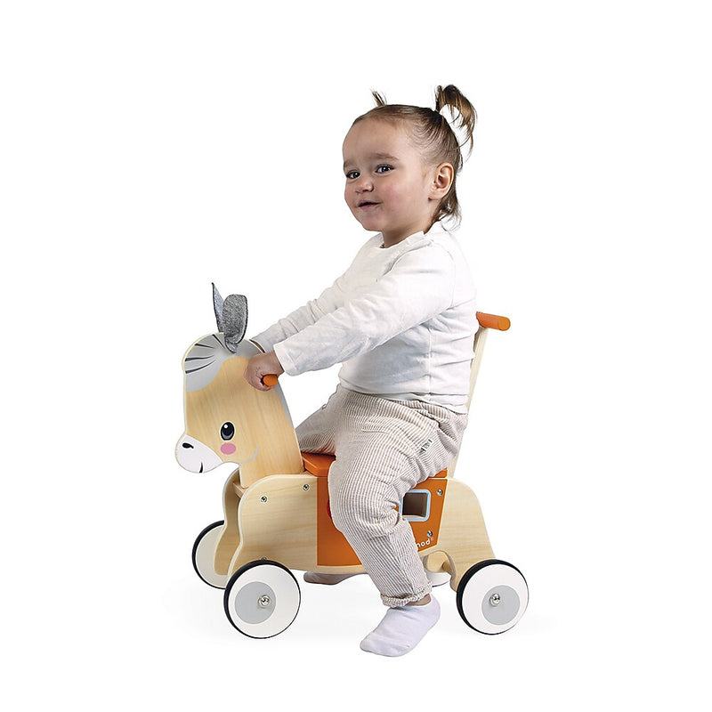 Janod Farm Ride-On Donkey with Shape Sorter, Multicolored (J03325)
