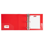 JAM Paper 4" 3-Ring Flexible Poly Binder, Red (PB75245RE)