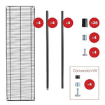 Alera All-Purpose Wire Shelving Starter Kit, 4-Shelf, 60 X 18 X 72, Black Anthracite+
