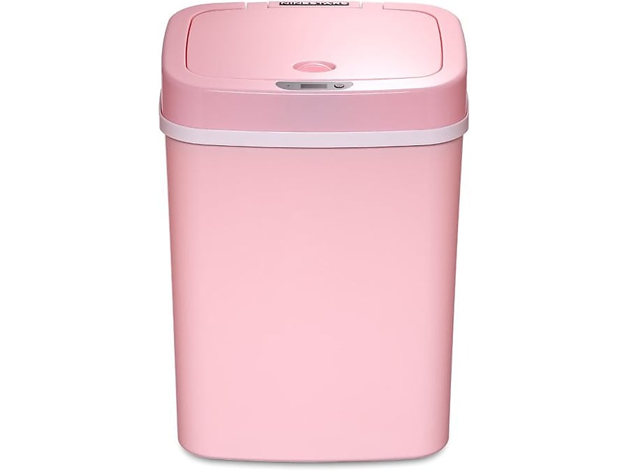 Nine Stars Plastic Sensor Trash Can, 3.2-Gallon, Pink (DZT-12-5PK)