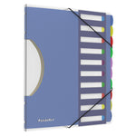 PileSmart Project Sorters, 0.75" Expansion, 10 Sections, Elastic Cord Closure, 1/10-Cut Tabs, Letter Size, Blue