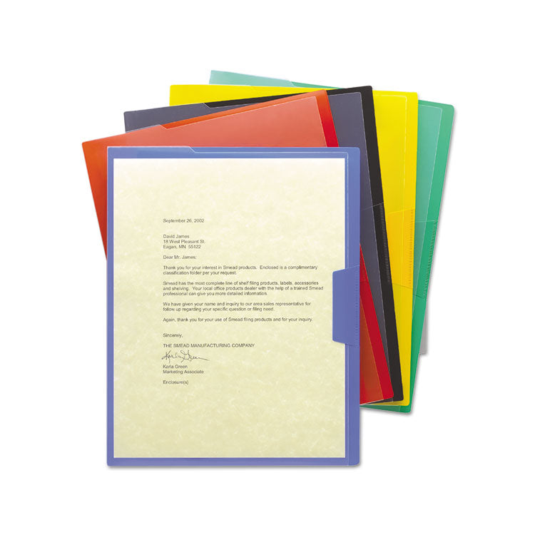 Organized Up Poly Opaque Project Jackets, Letter Size, Assorted Colors, 5/pack