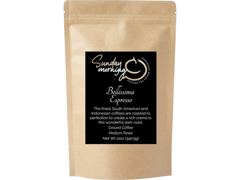 Sunday Morning Coffee  Bellissima Espresso, Medium Roast, 12 oz. (4F-KQH4-CTYU)