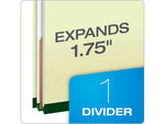 Pendaflex Reinforced Pressboard Classification Folder, 1-Dividers, 1 3/4" Expansion, Letter Size, Light Green, 10/Box (17172EE)