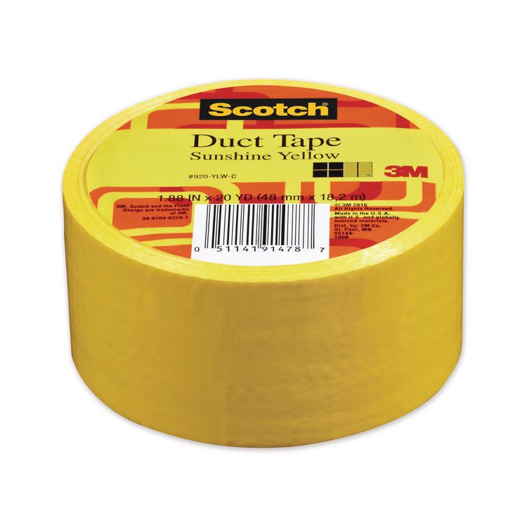 Duct Tape, 1.88" X 20 Yds, Sunshine Yellow