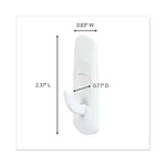 General Purpose Hooks, Small, Plastic, White, 1 lb Capacity, 6 Hooks and 12 Strips/Pack