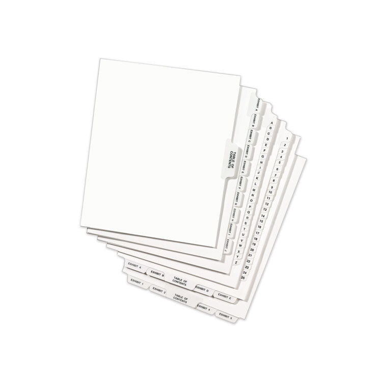 Avery-Style Preprinted Legal Bottom Tab Dividers, 26-Tab, Exhibit P, 11 x 8.5, White, 25/Pack