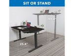 Mount-It! Ultimate 55"W Electric Rectangular Adjustable Standing Desk, Black (MI-18079)