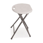 Rough n Ready Folding Stool, Backless, Supports Up to 300 lb, 26" Seat Height, White Seat, Charcoal Base, 4/Carton
