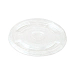 PLA Clear Cold Cup Lids, Flat Lid, Fits 9 oz to 24 oz Cold Cups, Plastic, Clear, 1,000/Carton