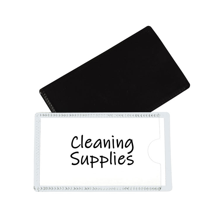 Slap-Stick Magnetic Label Holders, Side Load, 4.25 X 2.5, White, 10/pack