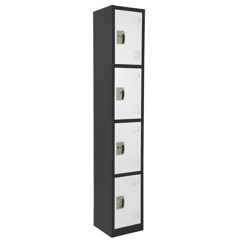 AdirOffice 72" 4-Tier Black and White Storage Locker (ADI629-204-B-W)
