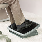 ADJUSTABLE HEIGHT/TILT FOOTREST, NONSKID PLATFORM, 18W X 13D X 4 TO 4.75H, CHARCOAL GRAY