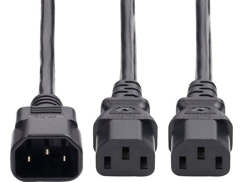 StarTech 6' C14 to C13/C13 Power Cable, Male to Female/Female, Black (8723-8600-POWER-CORD)