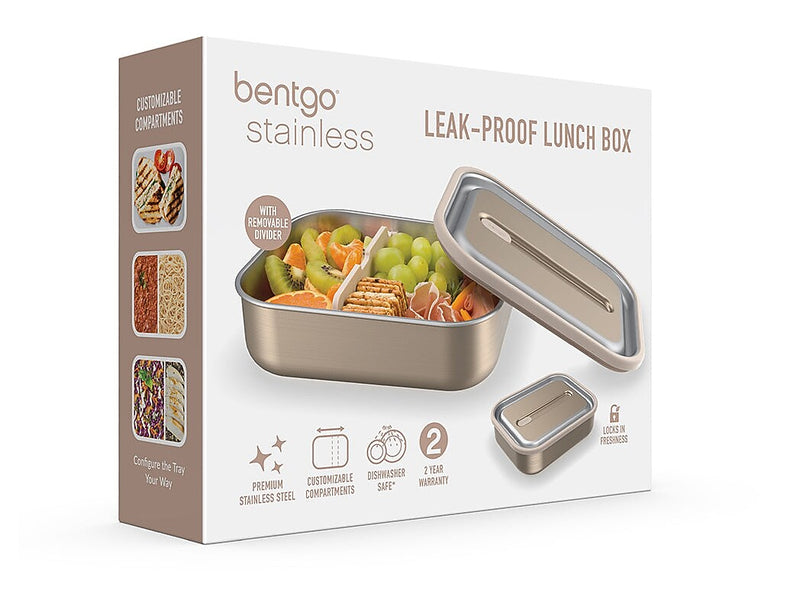 Bentgo MicroSteel Insulated Bento Box, Gold, 41 oz. (BGSTLCH-GD)