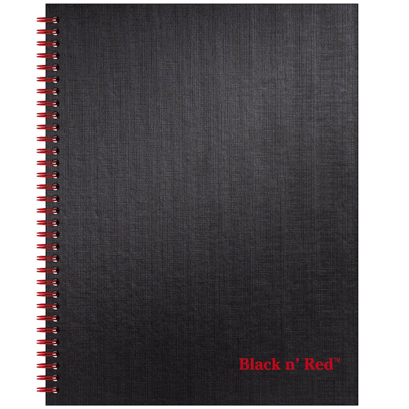 Black N' Red 1-Subject Professional Notebooks, 8.5" x 11", Wide Ruled, 70 Sheets, Black (K67030)
