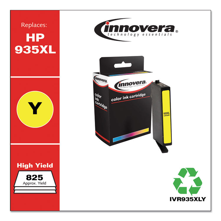 Remanufactured Yellow High-Yield Ink, Replacement for 935XL (C2P26AN), 825 Page-Yield