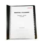 Monthly Planner, 11 x 8, Black Cover, 14-Month: Dec 2025 to Jan 2027