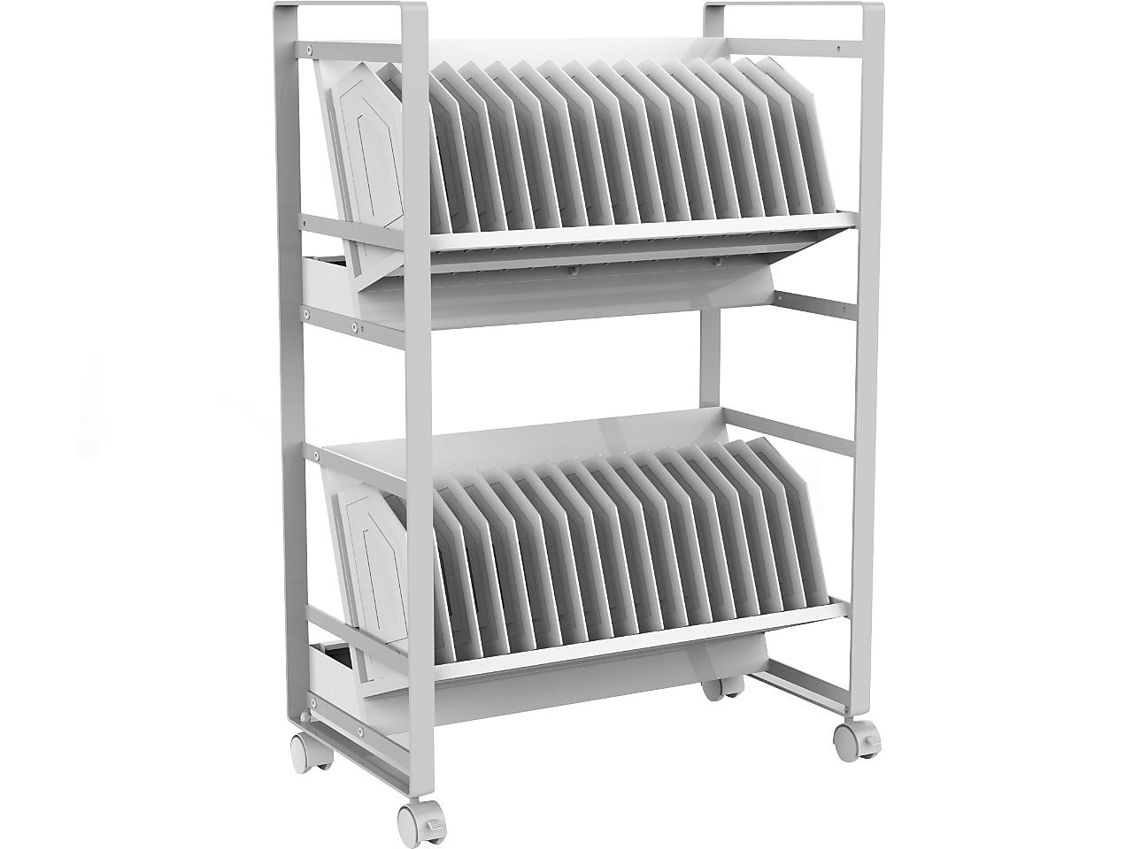 Luxor 32-Unit Tablet/Chromebook Open Charging Cart, White Steel (LOTM32)