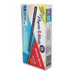 Write Bros. Ballpoint Pen, Stick, Medium 1 Mm, Black Ink, Black Barrel, Dozen