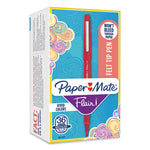 Point Guard Flair Felt Tip Porous Point Pen, Stick, Bold 1.4 Mm, Red Ink, Red Barrel, 36/box